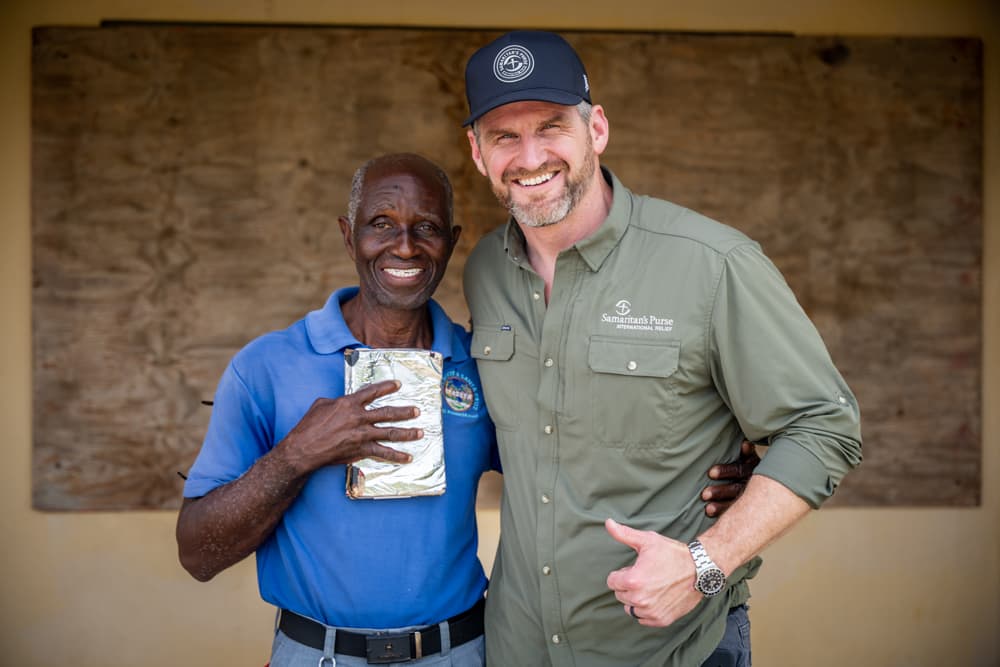 Edward Graham, Samaritan’s Purse chief operating officer, visits with residents in Jamaica as our teams respond after Hurricane Melissa.