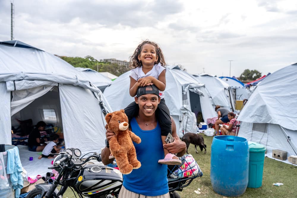 Residents are grateful to have shelter from the elements after the late June earthquakes, followed by hundreds of tremors, that destroyed homes or made them unsafe. Samaritan's Purse is providing tents and shelter kits to Venezuelans. Many thousands of are still displaced.
