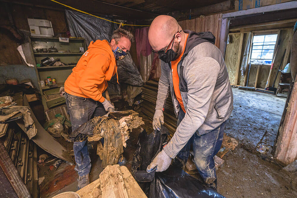 Samaritan's Purse volunteers working in Breathitt County, Kentucky