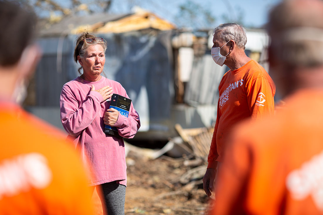 Samaritan’s Purse volunteers removed storm debris, tarped damaged roofs, provided much-needed chainsaw work, and shared the hope of Jesus Christ