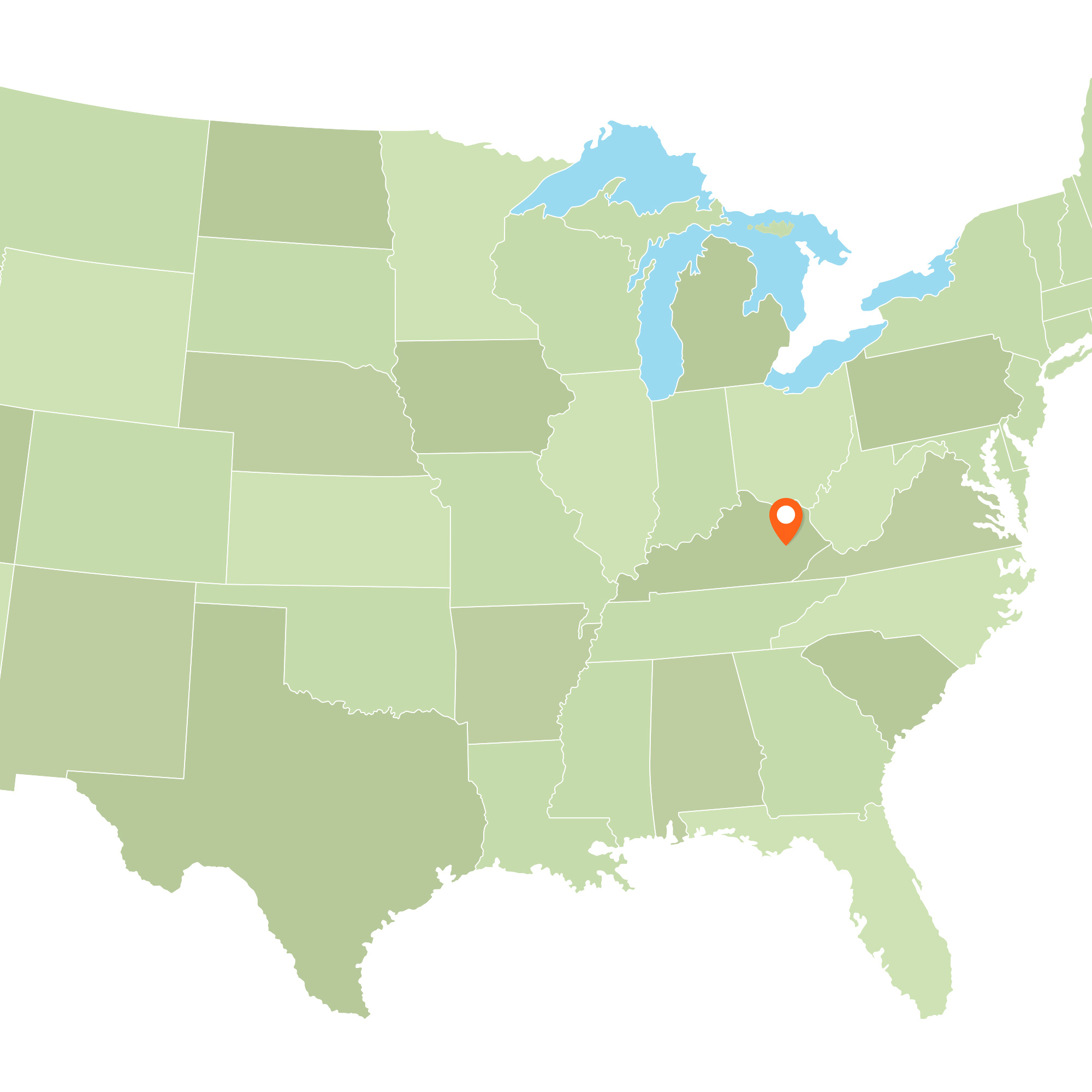 map showing Breathitt County, Kentucky location