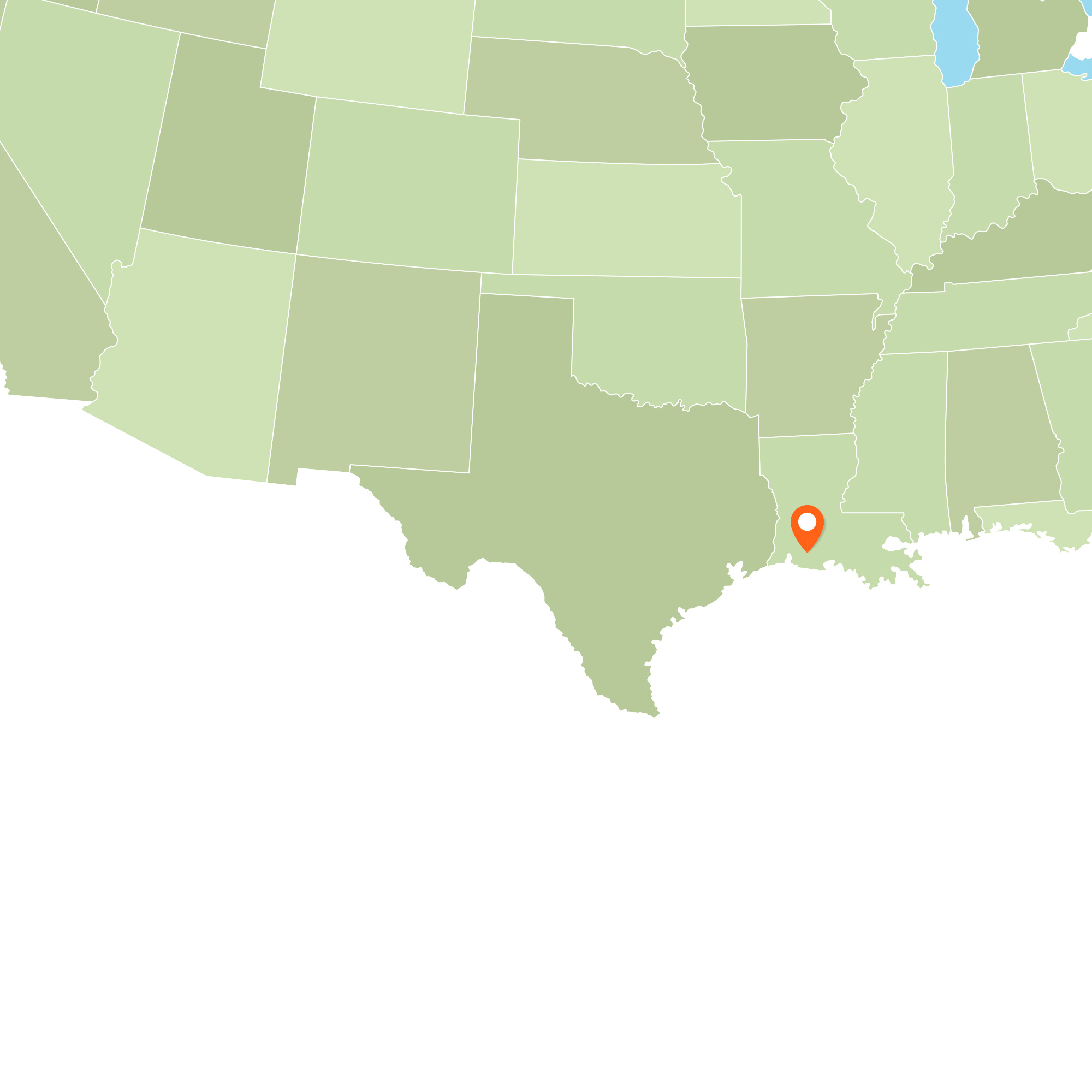 map showing Lake Charles, Louisiana location