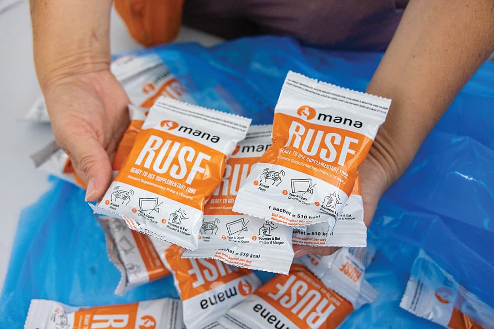 Supplemental nutrition packets provided by Samaritan's Purse.