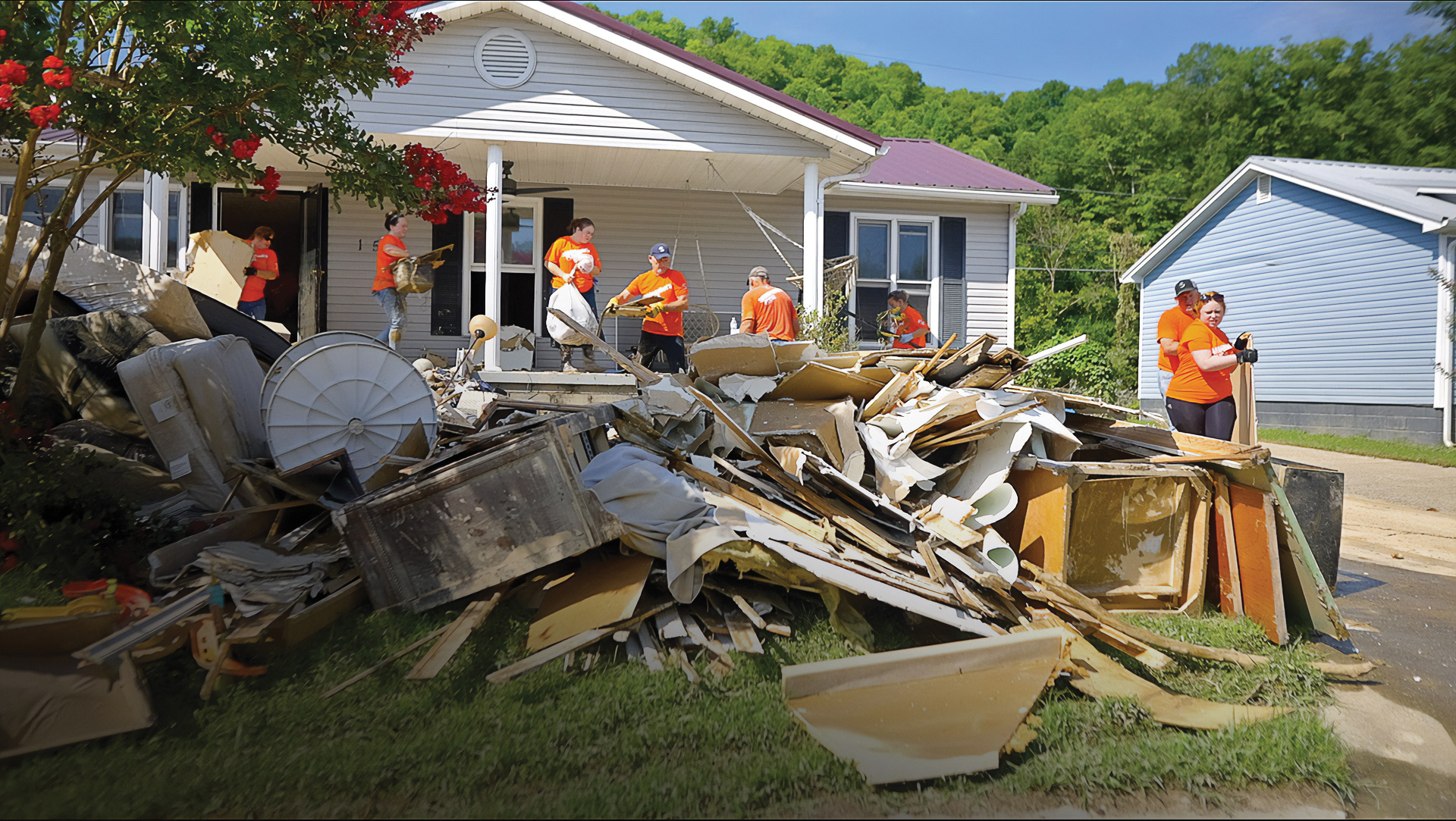 Samaritan's Purse volunteers helping the flood victims of Kentucky in Jesus' Name.