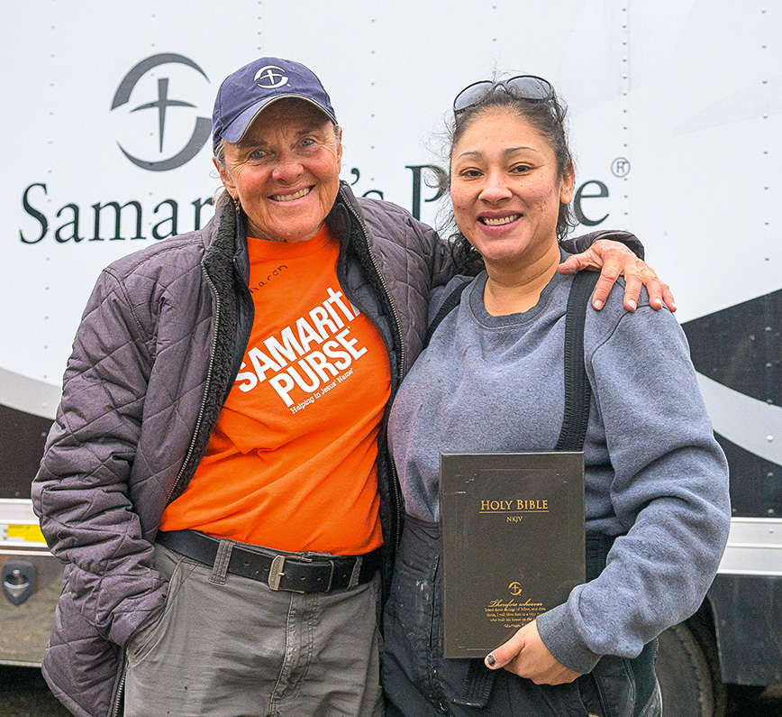 Samaritan's purse volunteer with Rose Herrera