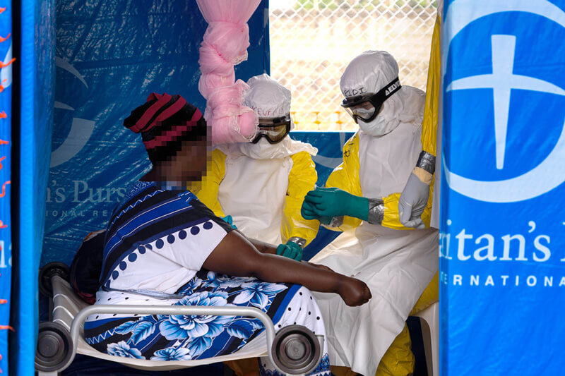 Healthcare workers treating Ebola patients in Bunia, Democratic Republic of the Congo