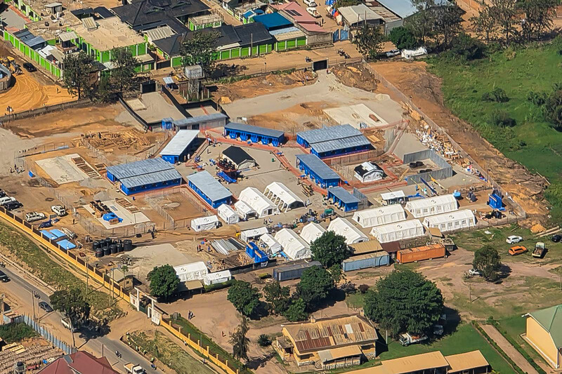 a photo of the Samaritan's Purse Ebola Treatment Center being constructed