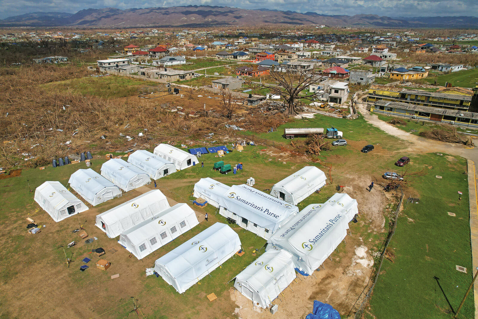 Samaritan's Purse emergency field hospital in the coastal town of Black River