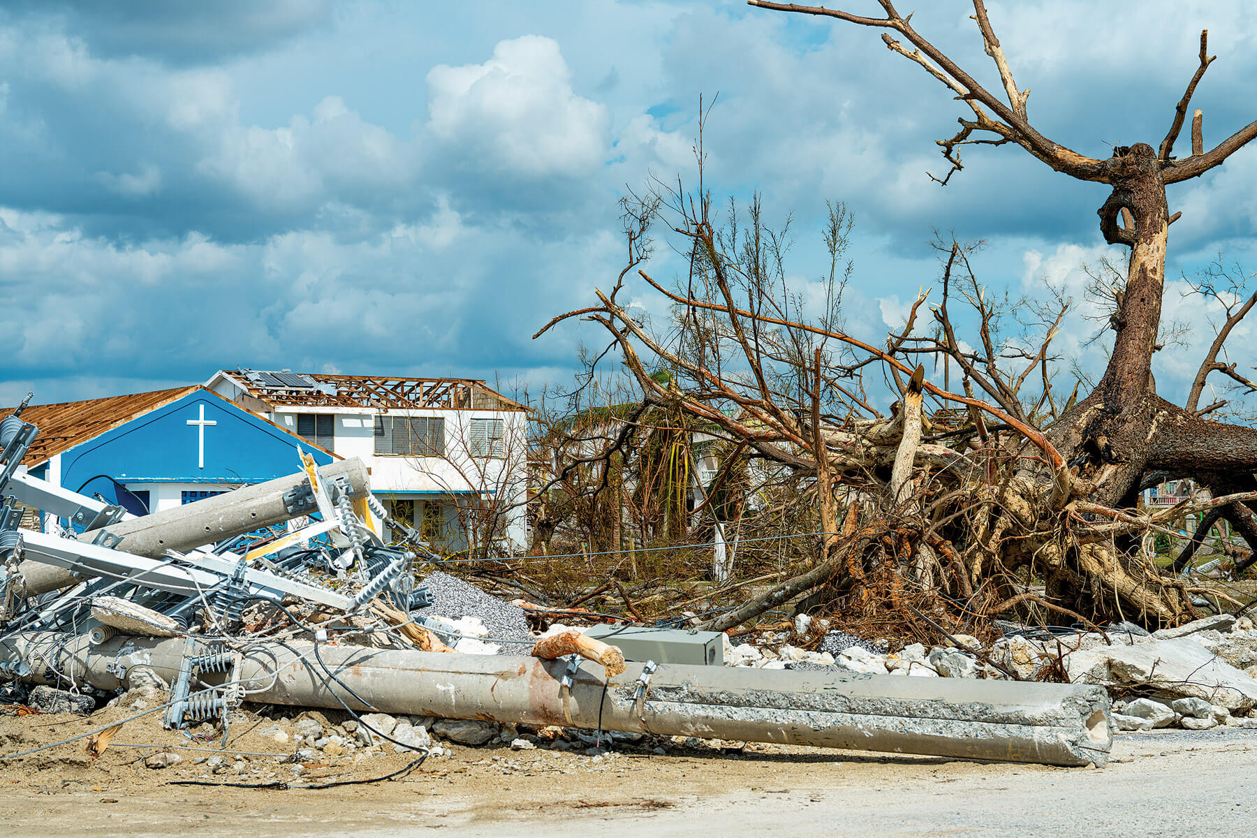 a scene of destruction from Black River, Jamaica