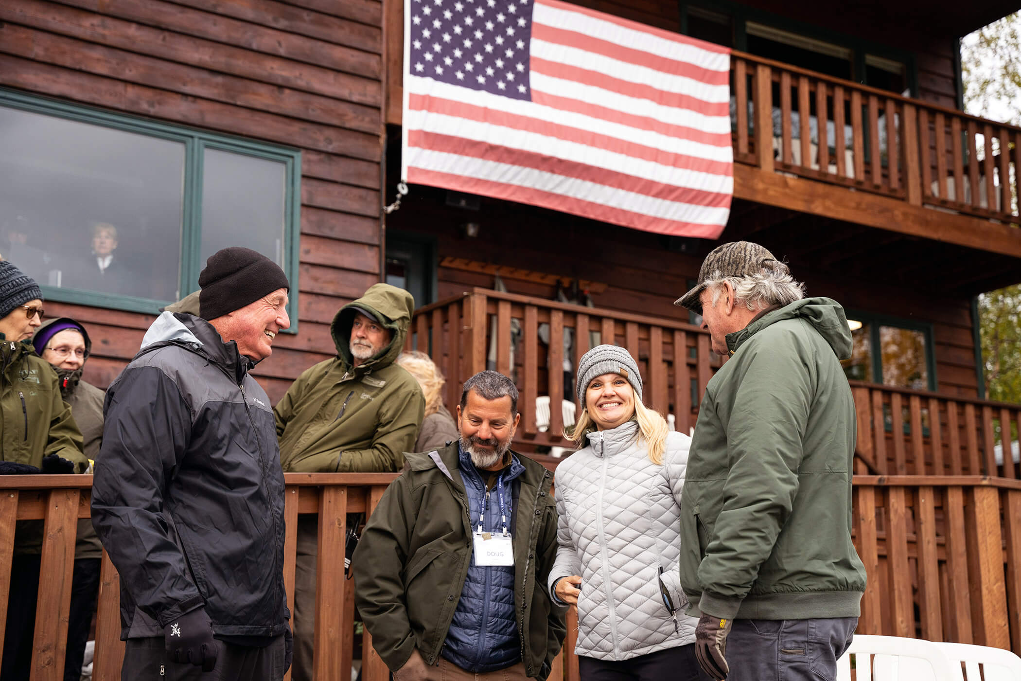 Retired Lt. Gen. Robert Van Antwerp and Doug and Julia Givens with Franklin Graham.