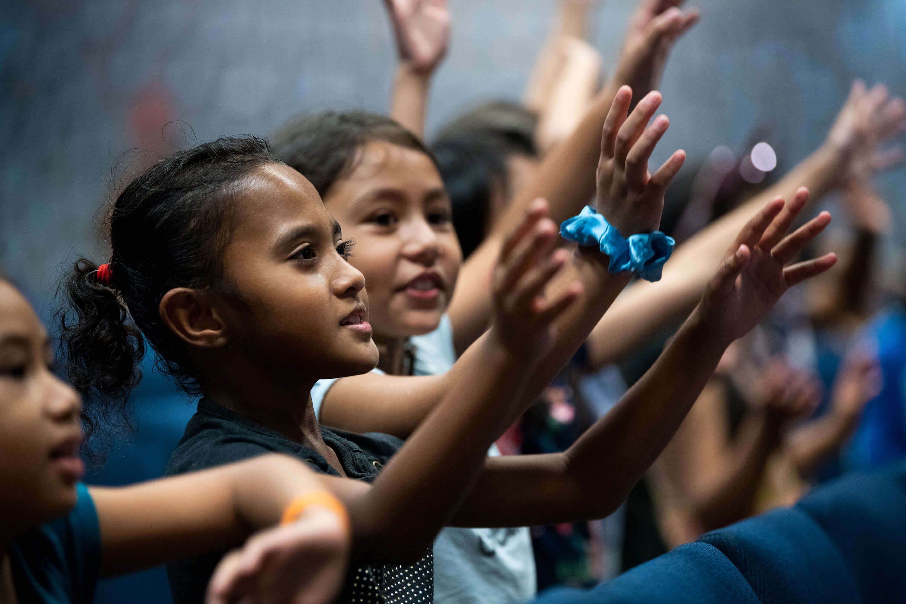 Children in Guam participating in a worship service