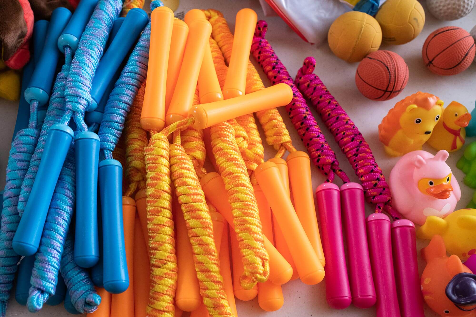 colorful jump ropes