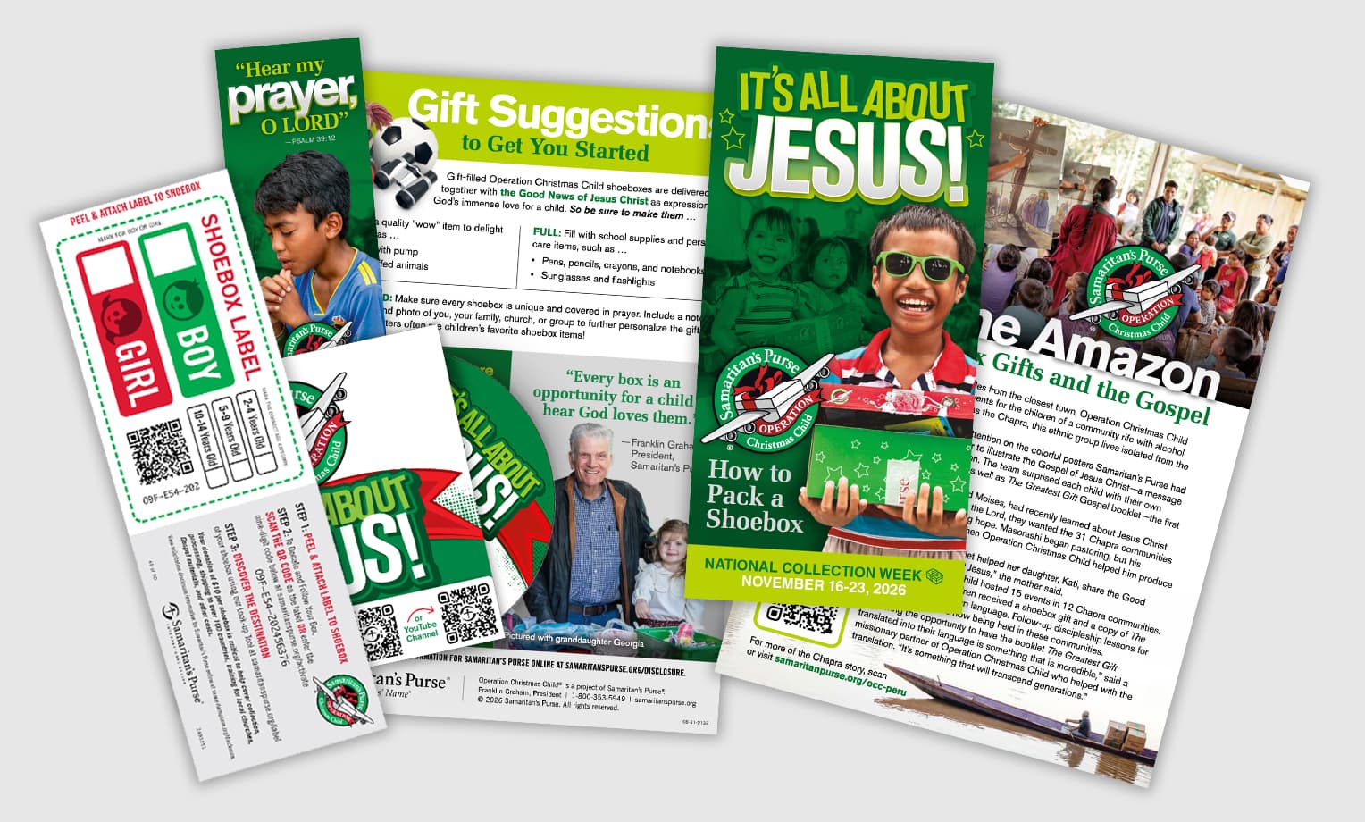 Thumbnail showing free materials available such as adhesive labels, poster, DVD, and more