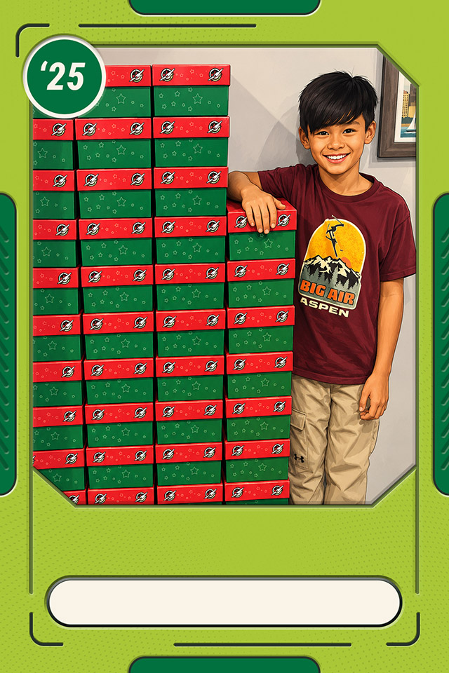 Trading card graphic with photo of Timothy