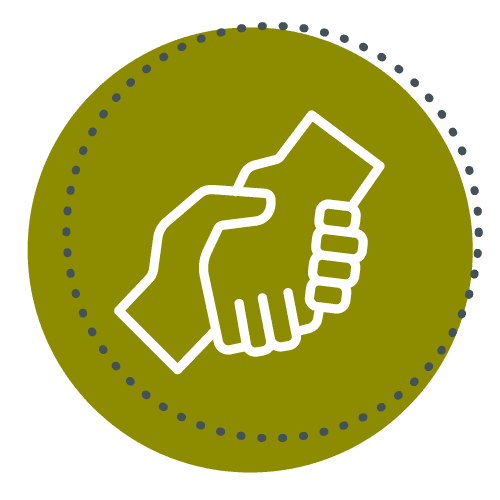 Minimal icon of two hands pressed togeher in prayer
